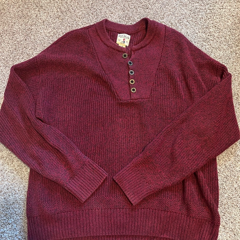 Vintage RedHead Men's Burgundy Crewneck Sweater